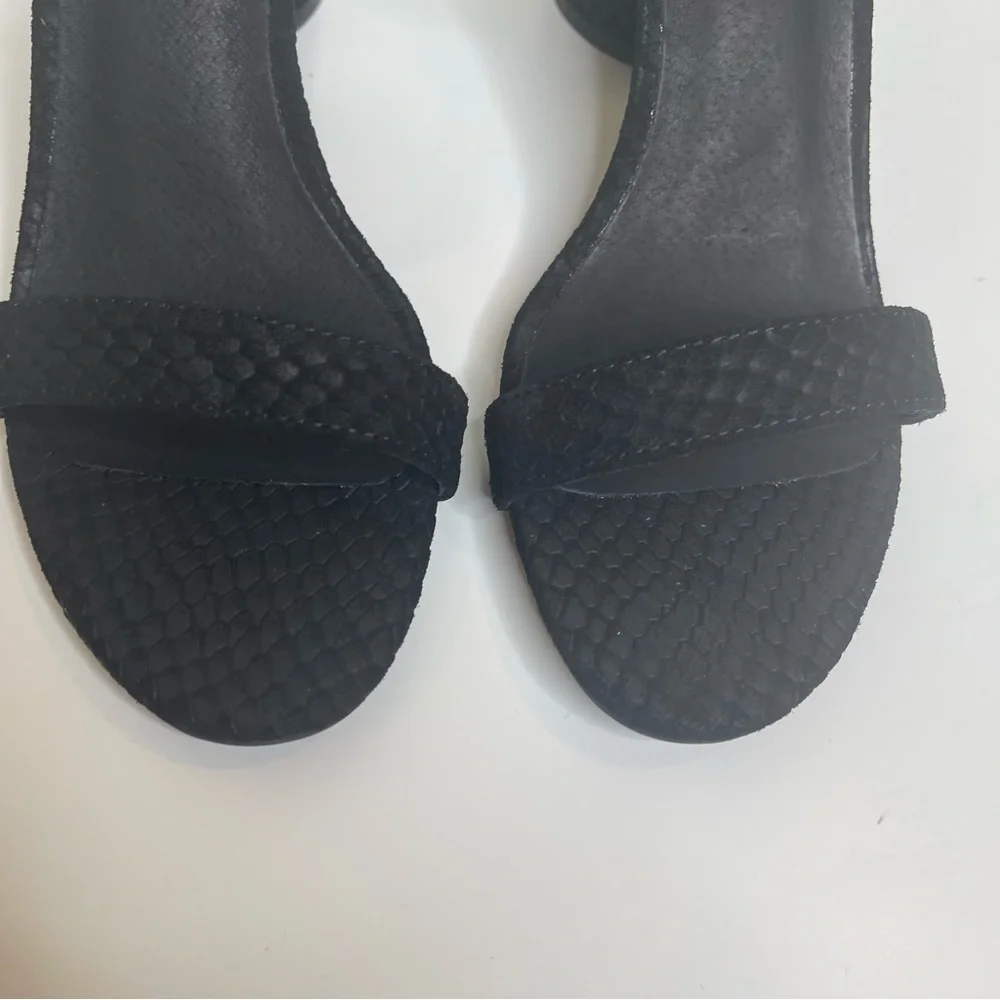 Jeffrey Campbell Laura Sandal in Black Suede Snake Print